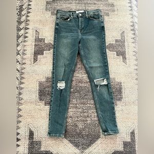 Topshop Jamie Skinny Distressed Knee Jeans